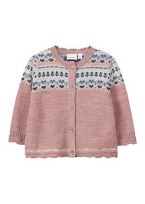 name it, M&auml;dchen Strickjacke, Hellblau / Altrosa