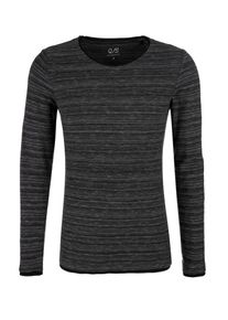Q/S Designed By, Herren Longsleeve, Dunkelgrau / Schwarz