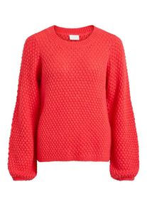 Vila, Damen Strickpullover, Orangerot