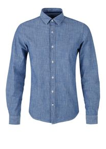 s.Oliver RED LABEL, Herren Slim: Hemd in Chambray-Optik, Rauchblau
