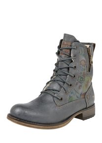 Mustang, Damen Schnürstiefelette 'Booty', Taubenblau / Mischfarben