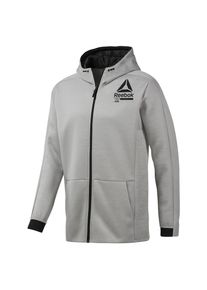 Reebok, Herren Sportsweatjacke, Graumeliert / Schwarz