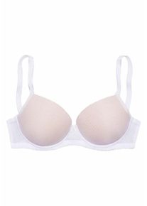 Lascana, Damen Spacer-T-Shirt-BH 'Invisible Pink', Weiß