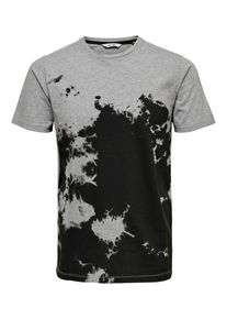 Only & Sons Only & Sons, Herren T-Shirt, Graumeliert / Schwarz