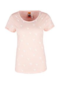 Q/S Designed By, Damen T-Shirt, Rosa / Weiß