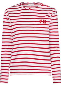 Tommy Hilfiger, Damen T-Shirt 'Kamila', Rot / Wei&szlig;