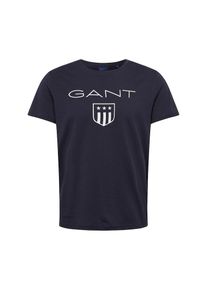 Gant, Herren T-Shirt mit Logo-Print, Dunkelblau / Wei&szlig;