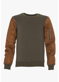 PLUS EIGHTEEN, Herren Sweatshirt, Braun / Khaki