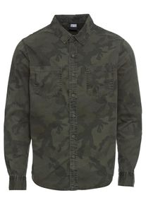 Urban Classics, Herren Hemd 'Camo Shirt', Dunkelgrau / Oliv