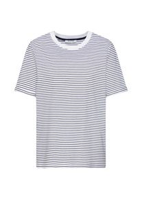 Pieces, Damen Shirts 'PCRIA SS FOLD UP TEE NOOS', Blau / Weiß