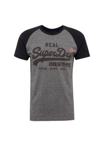 Superdry, Herren Shirt 'VINTAGE LOGO 1ST RAGLAN TEE', Dunkelgrau / Schwarz