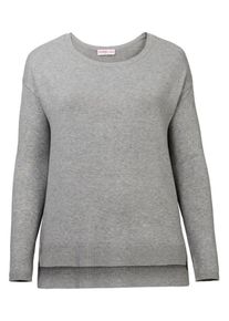 sheego Casual, Damen Rundhalspullover, Grau
