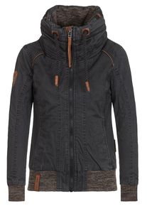 Naketano, Damen Jacket 'Wonderwaffel Nein Nein Nein', Braunmeliert / Graphit