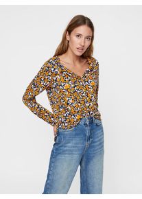 V&eacute;ro Moda VERO MODA, Damen Langarmbluse, Blau / Orange / Wei&szlig;