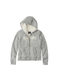 Abercrombie & Fitch Abercrombie & Fitch, Damen Sweatjacke 'BTS18-LOGO SHERPA', Grau