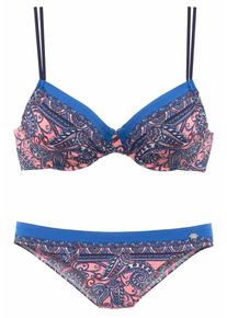JETTE, Damen Bügel-Bikini, Royalblau / Rosa / Weiß