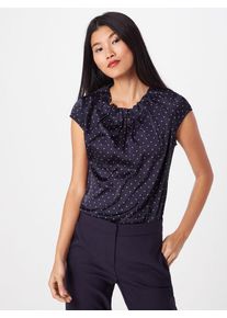 comma, Damen Bluse, Kobaltblau / Weiß