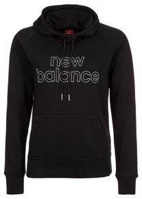 New Balance, Damen Kapuzenpullover 'Essentials', Schwarz / Wei&szlig;