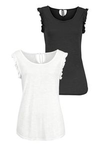 Lascana, Damen Shirts (2 St&uuml;ck), Ros&eacute; / Schwarz