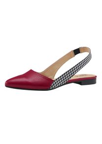 Heine, Damen Slingballerina, Feuerrot / Schwarz / Weiß