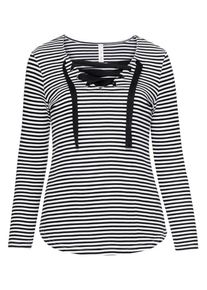 sheego Casual, Damen Longsleeve, Marine / Weiß