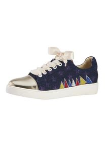 Heine, Damen Sneaker, Gold / Violettblau