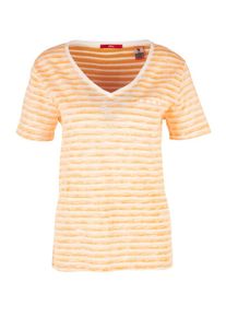 s.Oliver RED LABEL, Damen Shirt, Apricot / Weiß