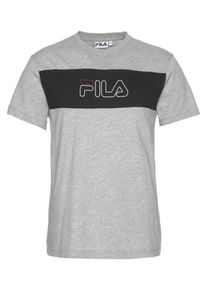 Fila, Herren Shirt 'STARLIGHT TEE', Graumeliert / Feuerrot / Schwarz / Wei&szlig;