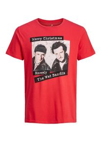 Jack & Jones JACK & JONES, Herren T-Shirt 'Kevin allein zu Haus', Mischfarben / Rot
