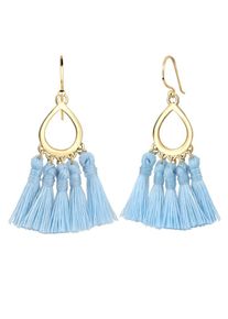 Elli, Damen Ohrringe 'Boho', Hellblau / Gold