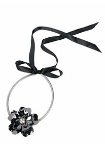 Heine, Damen Collier zum Knoten, Schwarz / Silber