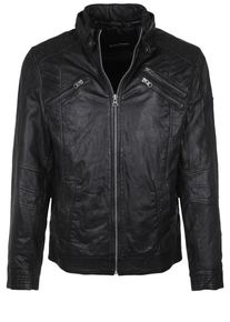 Bruno Banani, Herren Lederjacke 'CLAPTON', Schwarz