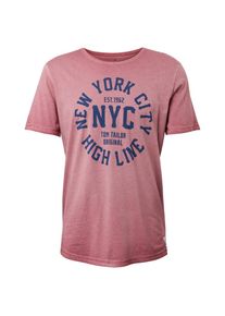 Tom Tailor, Herren T-Shirt, Dunkelblau / Pastellrot