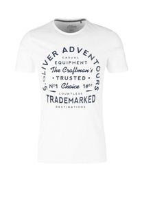 s.Oliver RED LABEL, Herren T-Shirt, Nachtblau / Weiß