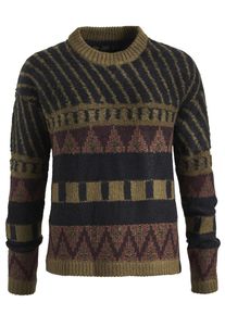 Khujo, Damen Pullover 'JIHLAVA', Dunkelgelb / Oliv / Beere / Schwarz