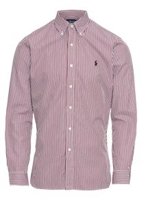 Polo Ralph Lauren, Herren Hemd 'SL 3BD PPC-LONG SLEEVE-SPORT SHIRT', Burgunder / Weiß
