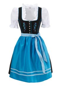 Bernd Naber, Damen Dirndl dreiteilig, Blau / Schwarz / Weiß
