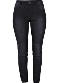 sheego Denim, Damen Stretchjeans 'Die Biker', Black Denim
