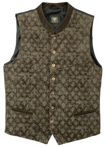 OS-Trachten, Herren Trachtengilet mit Stehkragen, Khaki