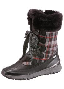 Marco Tozzi, Damen Winterstiefel, Graumeliert / Rot / Schwarz