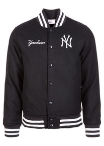 New Era, Herren Collegejacke, Schwarz / Wei&szlig;