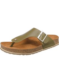 Haflinger, Damen Zehentrenner 'Conny', Hellbraun / Oliv