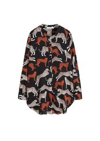 Violeta by Mango, Damen Bluse 'Maon', Hellbeige / Rostbraun / Schwarz