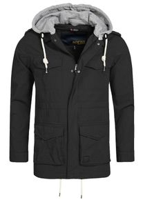 INDICODE JEANS, Herren Blouson 'Port', Graumeliert / Schwarz