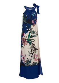 Heine, Damen Kleid, Beige / Blau / Mischfarben