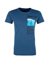 Q/S Designed By, Herren T-Shirt, Blau / Aqua / Schwarz