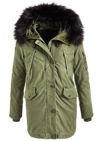 Khujo, Damen Mantel 'MILLA', Oliv / Schwarz