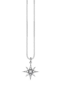 Thomas Sabo, Damen Geschwärzte Kette mit Zirkonia Steinen 'Royalty Stern Weiss', Silber
