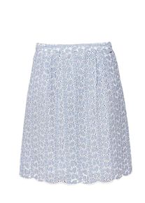 s.Oliver RED LABEL, Damen Rock, Hellblau / Weiß