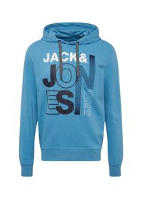 Jack & Jones JACK & JONES, Herren Sweatshirt 'JCOTILLY SWEAT HOOD', Blau / Wei&szlig;